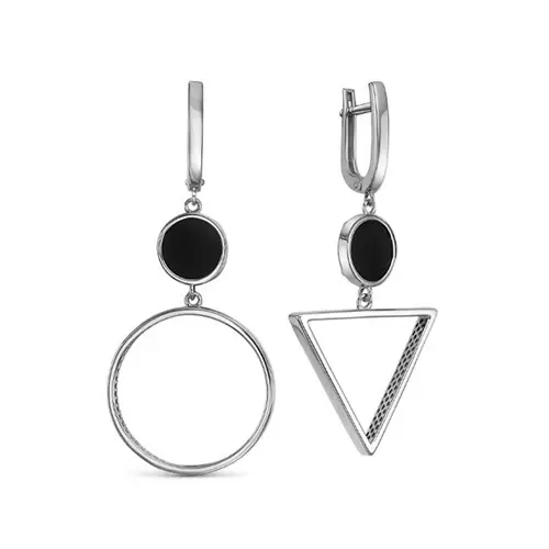 Серьги подвесные из серебра