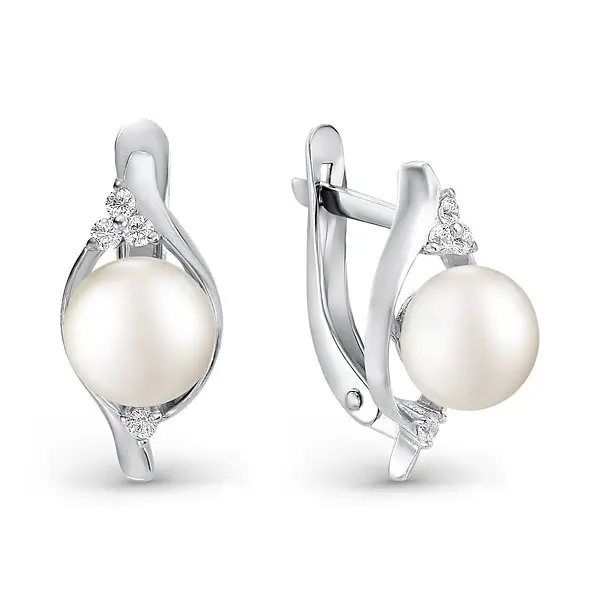 Серьги с английским замком из серебра