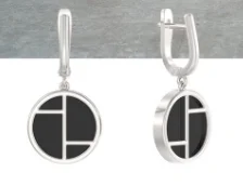 Серьги подвесные из серебра