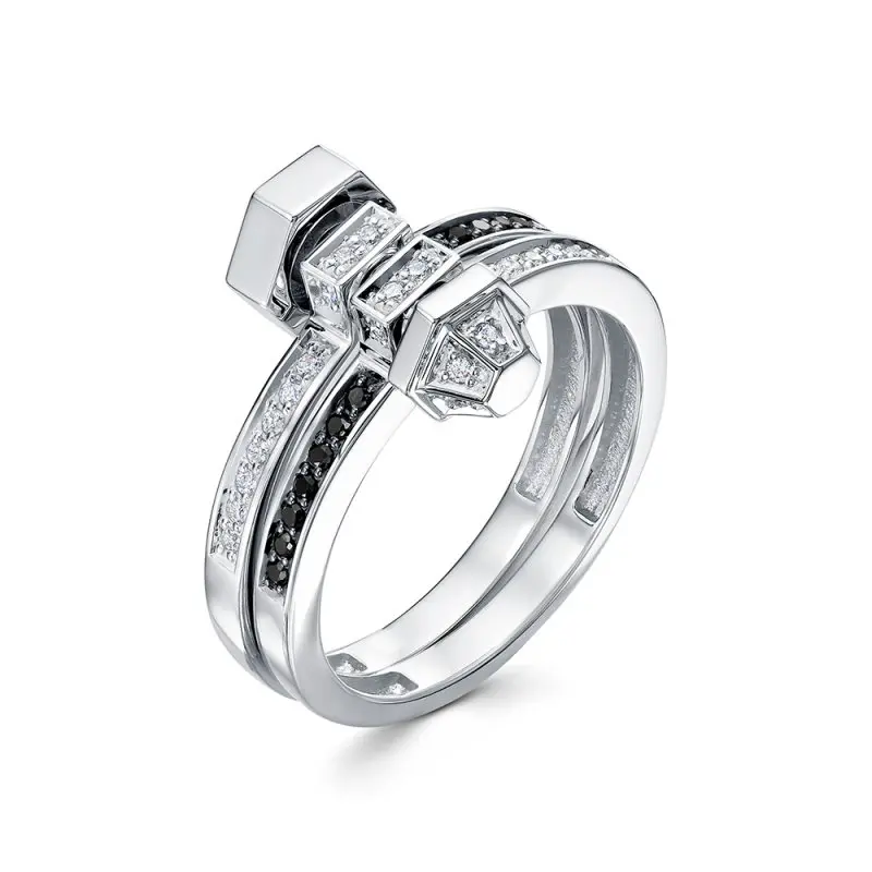 Кольцо декоративное из белого золота