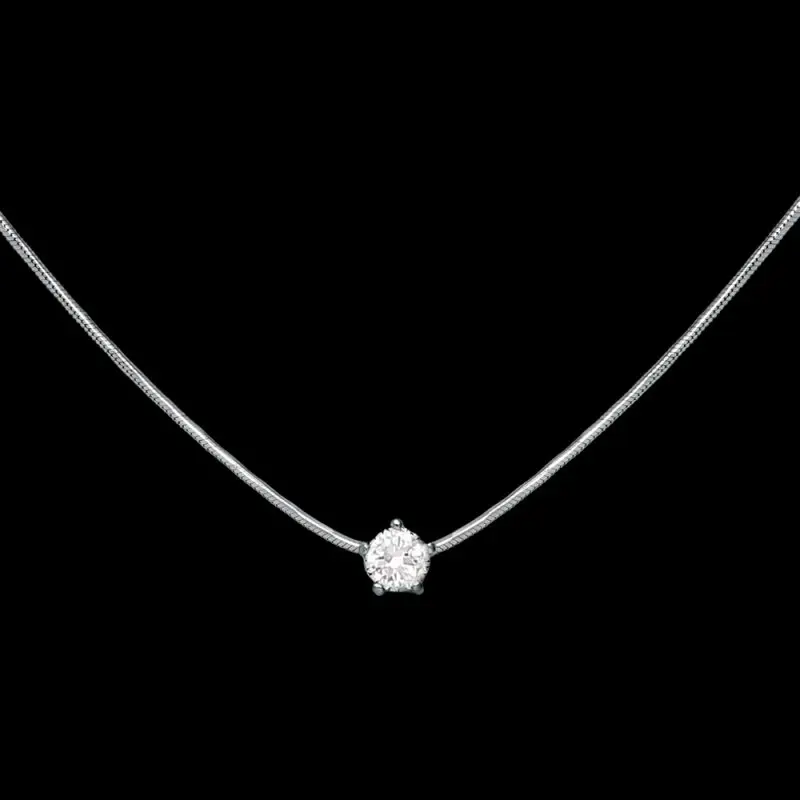 Цепь колье из белого золота