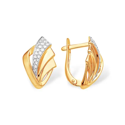 Серьги с английским замком из красного золота