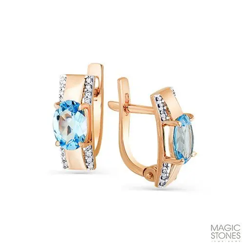 Серьги с английским замком из красного золота