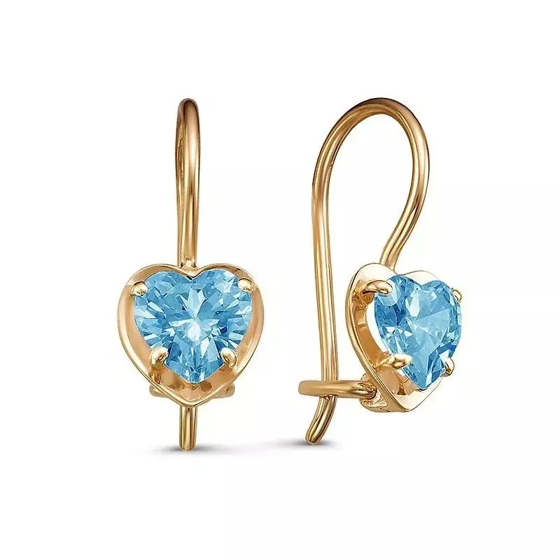 Серьги детские из красного золота