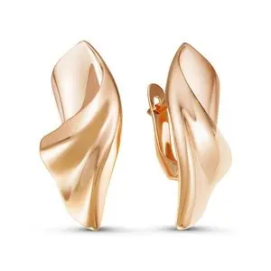 Серьги с английским замком из красного золота