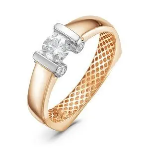 Кольцо декоративное из комбинированного золота