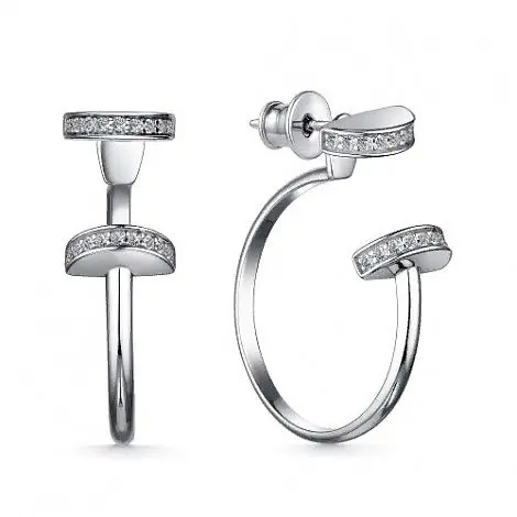 Серьги пуссеты из серебра