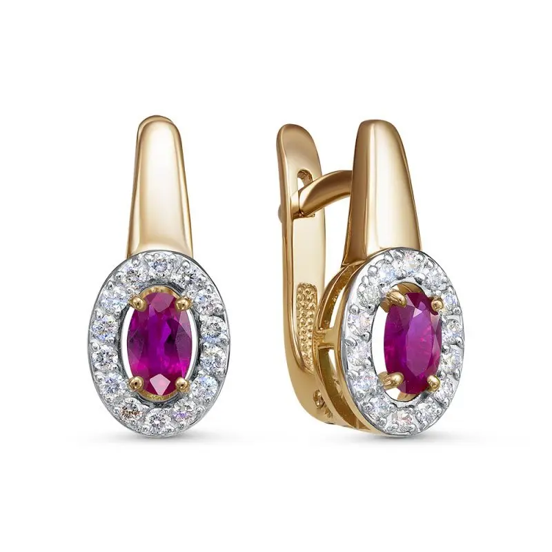 Серьги с английским замком из красного золота