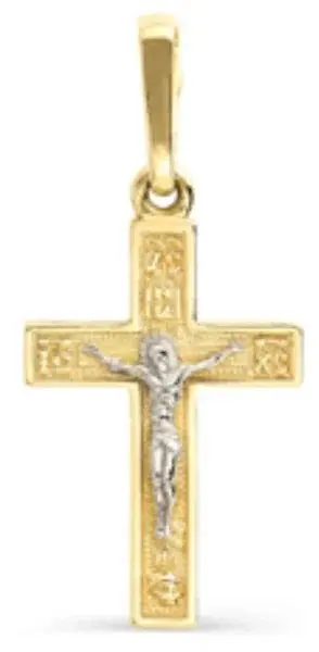 Подвеска крест из желтого золота