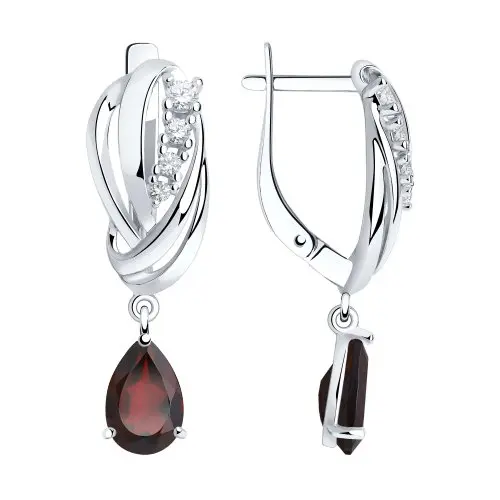 Серьги подвесные из серебра