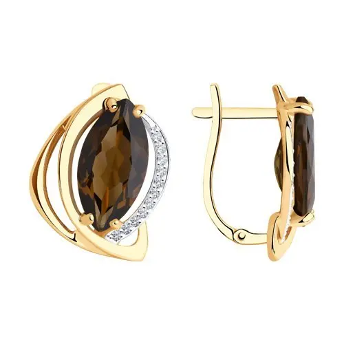 Серьги с английским замком из красного золота