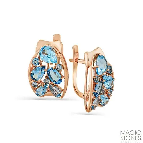 Серьги с английским замком из красного золота