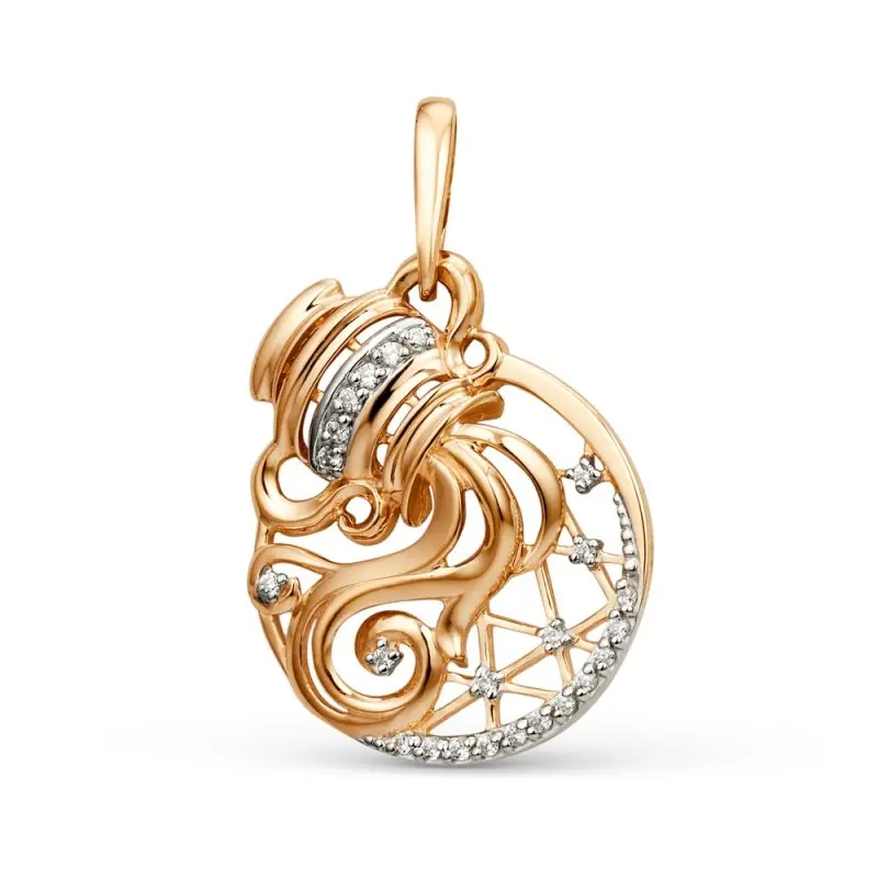 Подвеска знак зодиака из красного золота