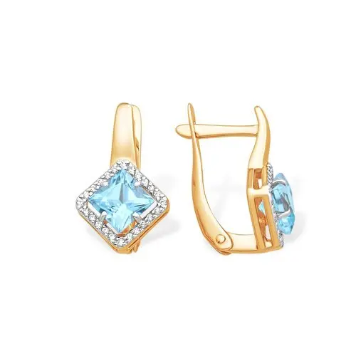 Серьги с английским замком из красного золота