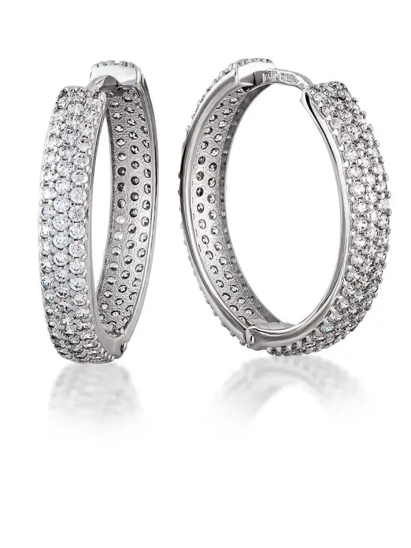 Серьги конго из серебра