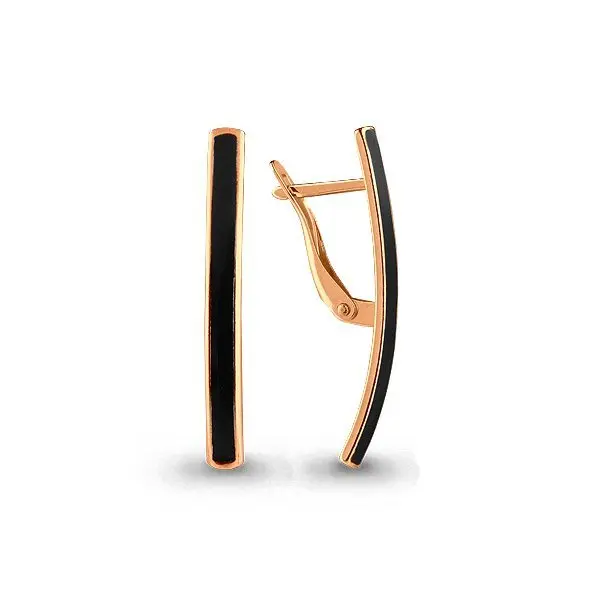 Серьги с английским замком из красного золота