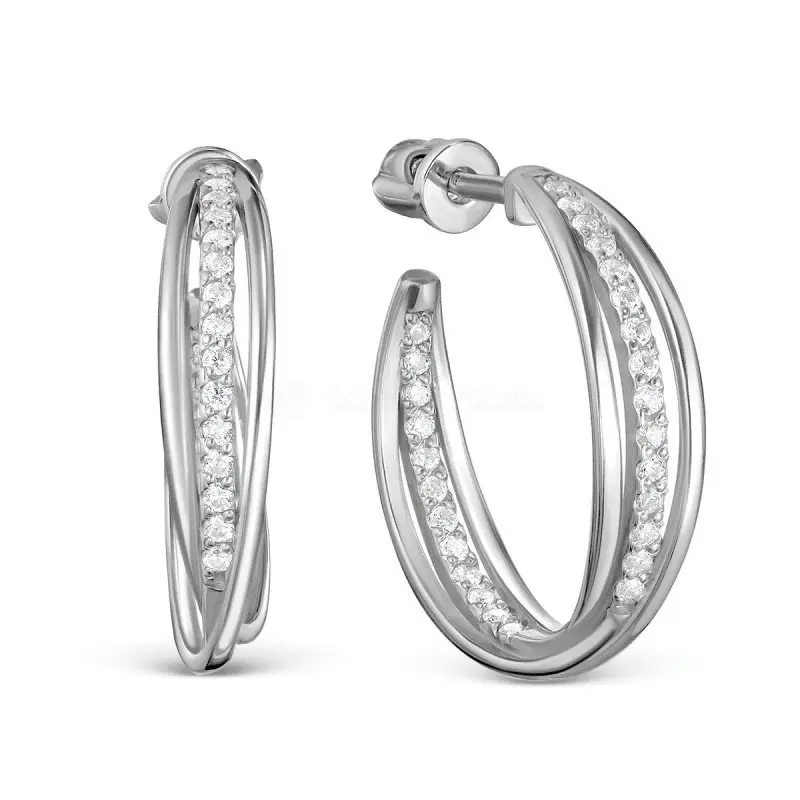 Серьги пуссеты из серебра