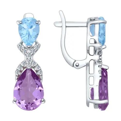 Серьги с английским замком из серебра