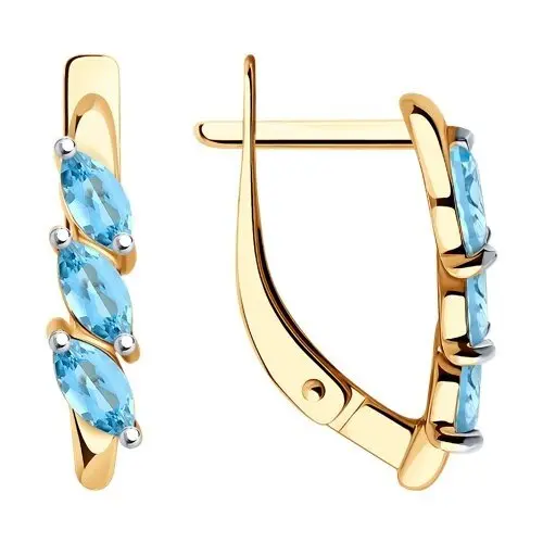 Серьги с английским замком из красного золота