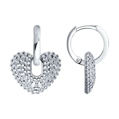 Серьги подвесные из серебра