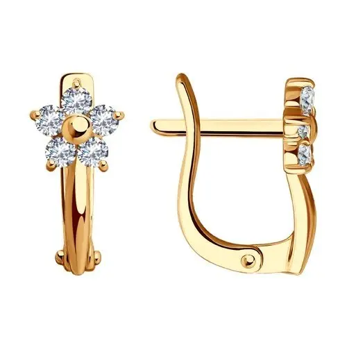 Серьги детские из красного золота