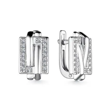 Серьги с английским замком из серебра