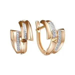 Серьги с английским замком из красного золота