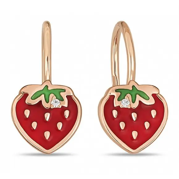 Серьги детские из красного золота