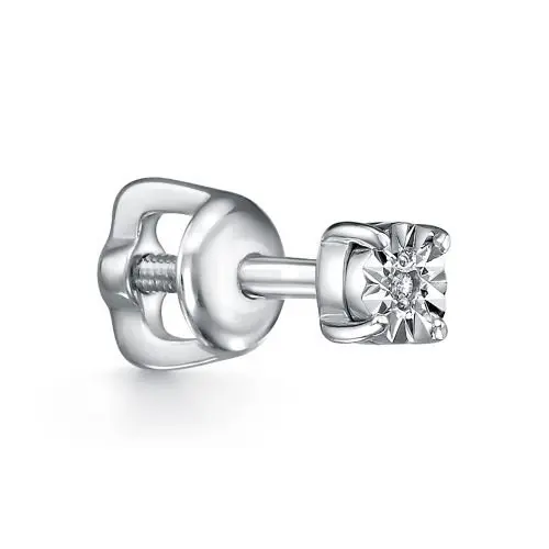 Серьги одиночные из серебра