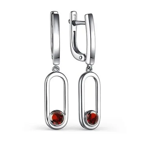Серьги подвесные из серебра
