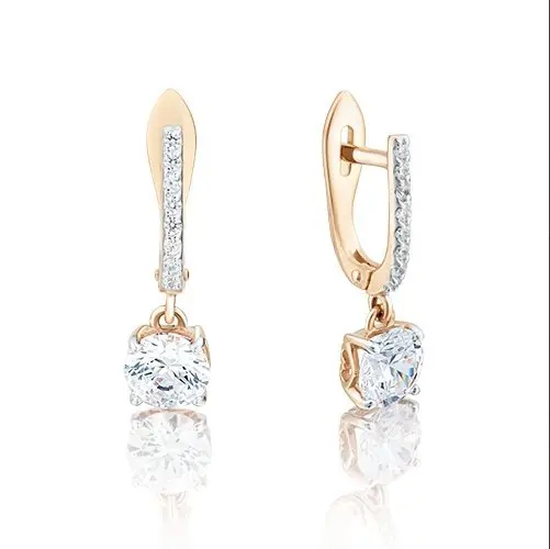 Серьги с английским замком из красного золота