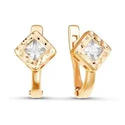 Серьги с английским замком из красного золота