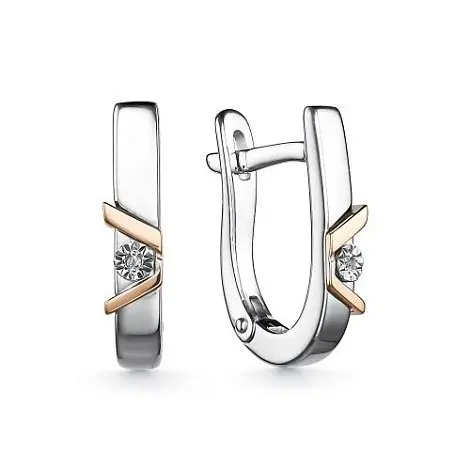 Серьги с английским замком из серебра