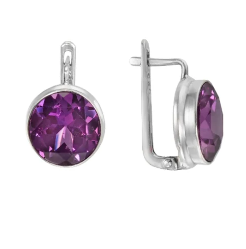 Серьги с английским замком из серебра