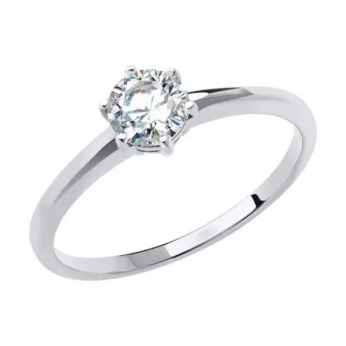 Кольцо помолвочное из белого золота