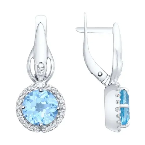 Серьги с английским замком из серебра