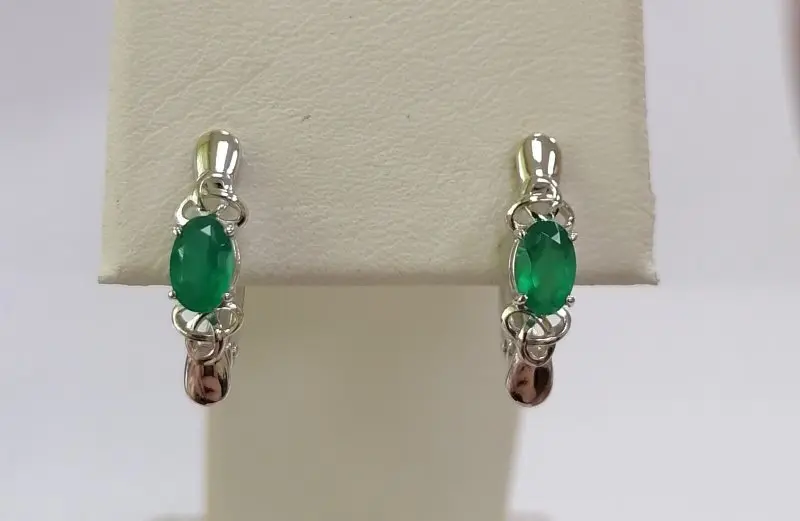 Серьги с английским замком из серебра