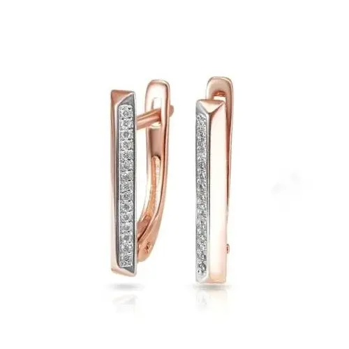 Серьги с английским замком из комбинированного золота