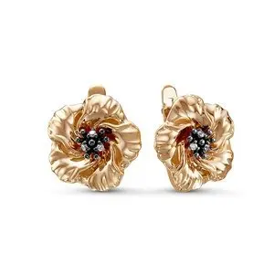 Серьги с английским замком из красного золота