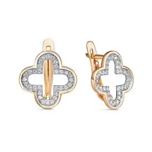 Серьги с английским замком из красного золота