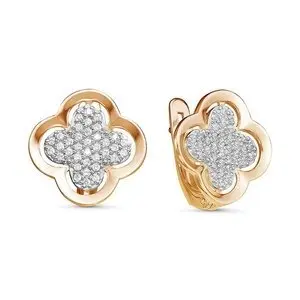 Серьги с английским замком из красного золота