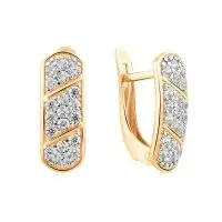 Серьги с английским замком из красного золота
