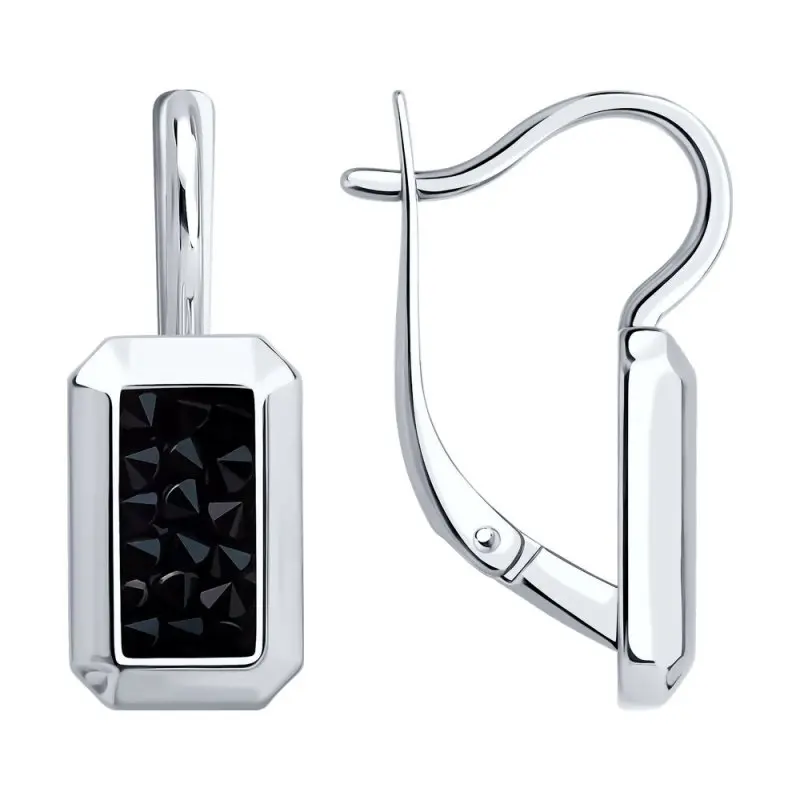 Серьги с английским замком из серебра