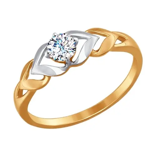 Кольцо декоративное из комбинированного золота