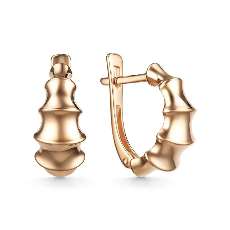 Серьги с английским замком из красного золота