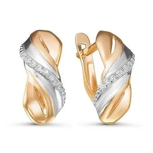 Серьги с английским замком из красного золота