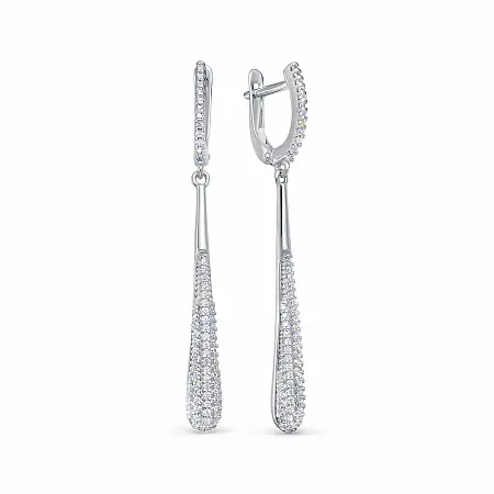 Серьги подвесные из серебра