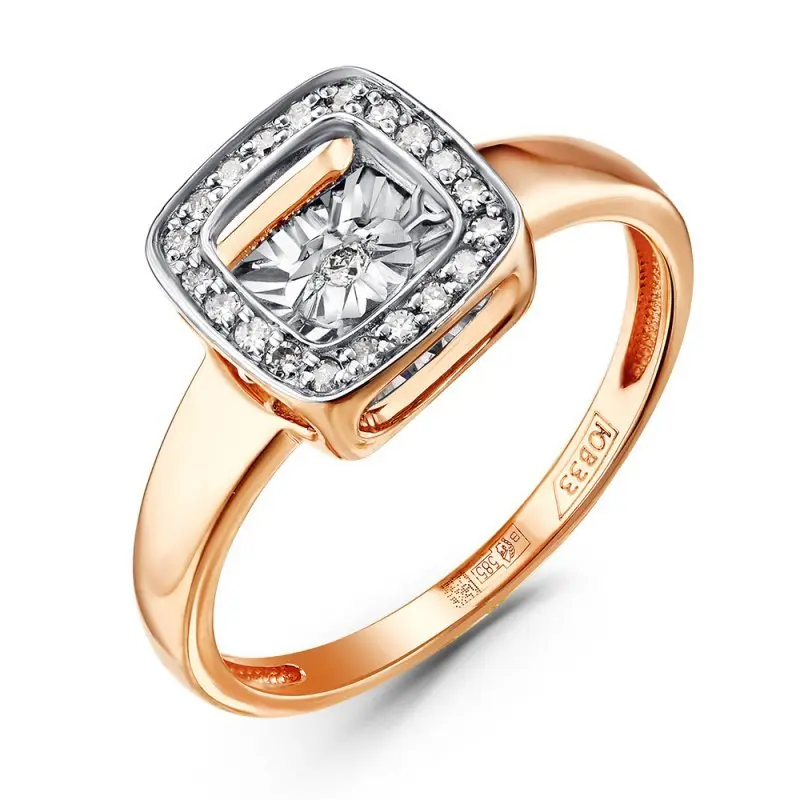 Кольцо декоративное из комбинированного золота