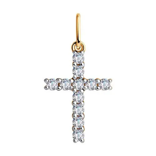 Подвеска декоративный крест из красного золота