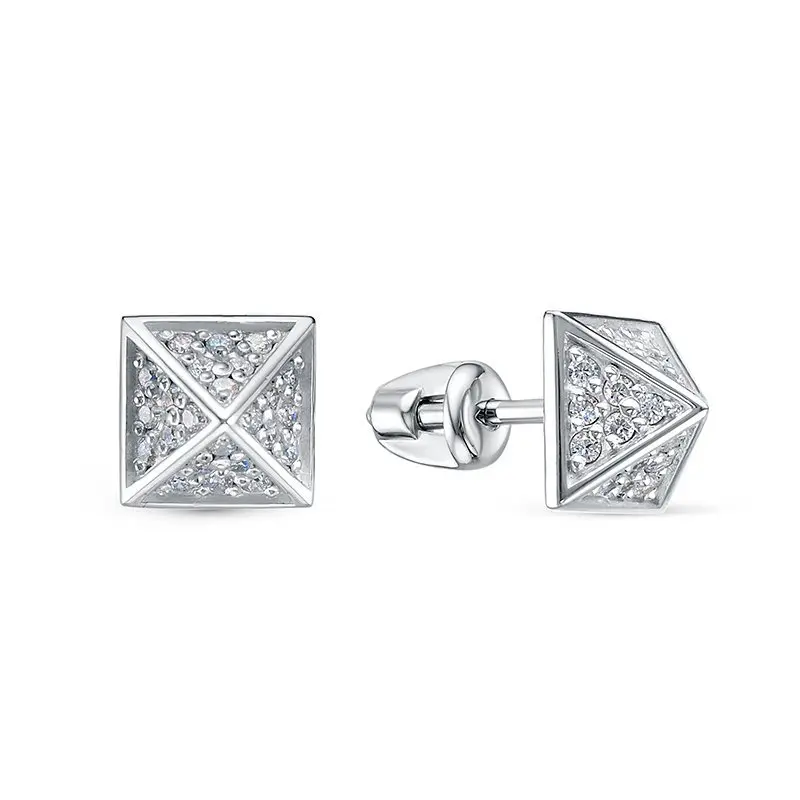 Серьги пуссеты из серебра